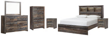 Load image into Gallery viewer, Drystan Queen Bookcase Bed with Mirrored Dresser, Chest and 2 Nightstands
