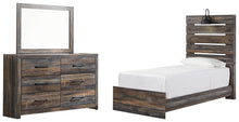 Load image into Gallery viewer, Drystan Twin Panel Bed with Mirrored Dresser
