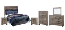 Load image into Gallery viewer, Zelen Full Panel Headboard with Mirrored Dresser, Chest and 2 Nightstands
