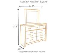 Load image into Gallery viewer, Zelen Queen/Full Panel Headboard with Mirrored Dresser
