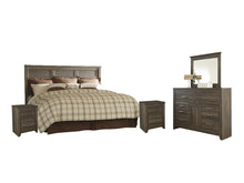 Load image into Gallery viewer, Juararo King/California King Panel Headboard with Mirrored Dresser and 2 Nightstands
