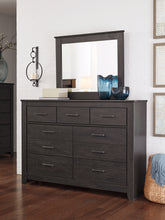 Load image into Gallery viewer, Brinxton Queen Panel Bed with Mirrored Dresser
