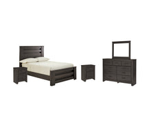 Load image into Gallery viewer, Brinxton Full Panel Bed with Mirrored Dresser and 2 Nightstands

