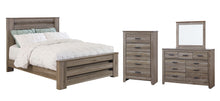 Load image into Gallery viewer, Zelen Queen Panel Bed with Mirrored Dresser and Chest

