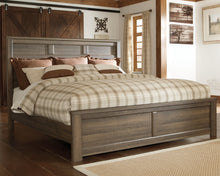 Load image into Gallery viewer, Juararo King Panel Bed with Mirrored Dresser and Chest
