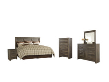 Load image into Gallery viewer, Juararo King/California King Panel Headboard with Mirrored Dresser, Chest and Nightstand

