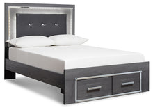 Load image into Gallery viewer, Lodanna Full Panel Bed with 2 Storage Drawers with Mirrored Dresser
