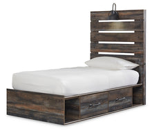 Load image into Gallery viewer, Drystan Twin Panel Bed with 4 Storage Drawers with Mirrored Dresser and Chest
