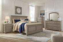 Load image into Gallery viewer, Lettner California King Panel Bed with Mirrored Dresser and 2 Nightstands
