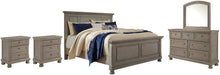 Load image into Gallery viewer, Lettner California King Panel Bed with Mirrored Dresser and 2 Nightstands
