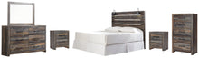 Load image into Gallery viewer, Drystan King Panel Headboard with Mirrored Dresser, Chest and 2 Nightstands
