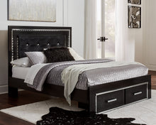Load image into Gallery viewer, Kaydell Queen Panel Bed with Storage with Mirrored Dresser and 2 Nightstands

