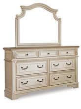 Load image into Gallery viewer, Realyn California King Upholstered Bed with Mirrored Dresser and Chest
