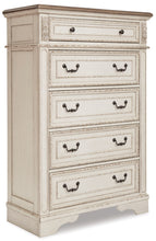Load image into Gallery viewer, Realyn California King Upholstered Bed with Mirrored Dresser and Chest
