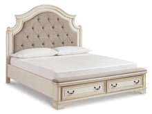Load image into Gallery viewer, Realyn California King Upholstered Bed with Mirrored Dresser and Chest
