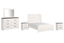 Load image into Gallery viewer, Gerridan Full Panel Bed with Mirrored Dresser and 2 Nightstands
