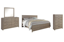 Load image into Gallery viewer, Culverbach King Panel Bed with Mirrored Dresser and Chest
