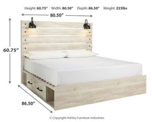 Load image into Gallery viewer, Cambeck King Panel Bed with 2 Storage Drawers with Mirrored Dresser and Nightstand
