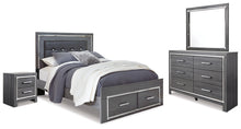 Load image into Gallery viewer, Lodanna Queen Panel Bed with 2 Storage Drawers with Mirrored Dresser and Nightstand
