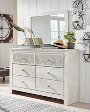 Load image into Gallery viewer, Paxberry Queen Panel Bed with Mirrored Dresser and Nightstand
