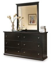 Load image into Gallery viewer, Maribel  Panel Bed With Mirrored Dresser
