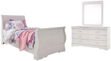 Load image into Gallery viewer, Anarasia Twin Sleigh Bed with Mirrored Dresser
