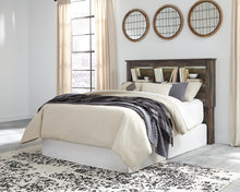 Load image into Gallery viewer, Drystan Queen/Full Bookcase Headboard with Mirrored Dresser and 2 Nightstands
