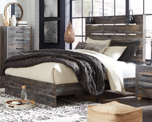 Load image into Gallery viewer, Drystan Queen Panel Bed with 4 Storage Drawers with Mirrored Dresser and 2 Nightstands
