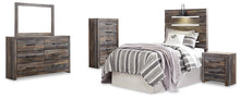Load image into Gallery viewer, Drystan Twin Panel Headboard with Mirrored Dresser, Chest and Nightstand
