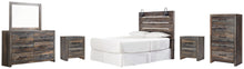Load image into Gallery viewer, Drystan Queen Panel Headboard with Mirrored Dresser, Chest and 2 Nightstands
