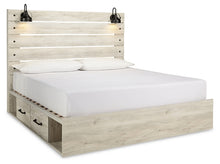 Load image into Gallery viewer, Cambeck King Panel Bed with 2 Storage Drawers with Mirrored Dresser and Chest
