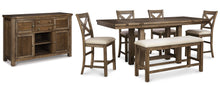Load image into Gallery viewer, Moriville Counter Height Dining Table and 4 Barstools and Bench with Storage
