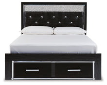 Load image into Gallery viewer, Kaydell Queen Upholstered Panel Storage Platform Bed with Mirrored Dresser and 2 Nightstands
