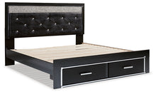 Load image into Gallery viewer, Kaydell King Upholstered Panel Storage Platform Bed with Mirrored Dresser, Chest and Nightstand
