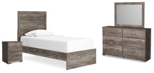 Load image into Gallery viewer, Ralinksi Twin Panel Bed with Mirrored Dresser and Nightstand
