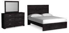 Load image into Gallery viewer, Belachime Queen Panel Bed with Mirrored Dresser
