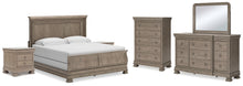 Load image into Gallery viewer, Lexorne California King Sleigh Bed with Mirrored Dresser, Chest and 2 Nightstands
