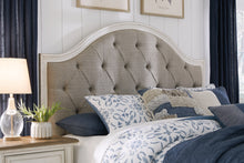 Load image into Gallery viewer, Brollyn California King Upholstered Panel Bed with Mirrored Dresser, Chest and 2 Nightstands
