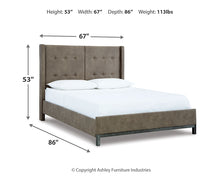 Load image into Gallery viewer, Wittland Queen Upholstered Panel Bed with Mirrored Dresser
