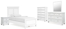 Load image into Gallery viewer, Fortman Twin Panel Bed with Mirrored Dresser, Chest and 2 Nightstands
