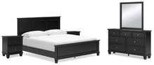 Load image into Gallery viewer, Lanolee California King Panel Bed with Mirrored Dresser and 2 Nightstands
