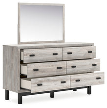 Load image into Gallery viewer, Vessalli King Panel Bed with Mirrored Dresser and Nightstand
