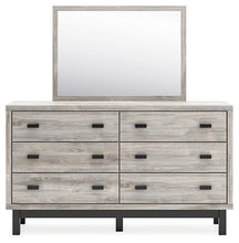 Load image into Gallery viewer, Vessalli King Panel Bed with Mirrored Dresser and Nightstand
