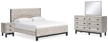 Load image into Gallery viewer, Vessalli King Panel Bed with Mirrored Dresser and Nightstand
