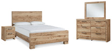 Load image into Gallery viewer, Hyanna King Panel Bed with Mirrored Dresser and Nightstand
