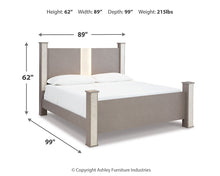 Load image into Gallery viewer, Surancha King Poster Bed with Mirrored Dresser and Chest
