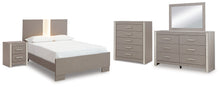 Load image into Gallery viewer, Surancha Full Panel Bed with Mirrored Dresser, Chest and Nightstand
