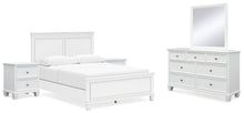 Load image into Gallery viewer, Fortman Queen Panel Bed with Mirrored Dresser and 2 Nightstands

