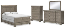 Load image into Gallery viewer, Lexorne Queen Sleigh Bed with Mirrored Dresser and Chest
