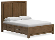 Load image into Gallery viewer, Cabalynn Queen Panel Bed with Storage with Mirrored Dresser and Nightstand
